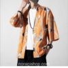 Orange Cranes Pattern Traditional Streetwear Noragi 3 Orange Cranes Pattern Traditional Streetwear Noragi 3