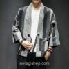Dark Color Striped Streetwear Noragi 5