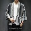 Dark Color Striped Streetwear Noragi 5 Dark Color Striped Streetwear Noragi 5