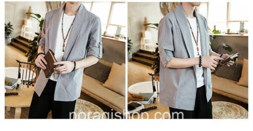 Bright Gray Linen Style Noragi 3