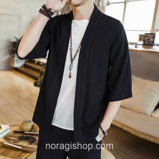 Black Traditional Streetwear Noragi