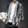 Dark Color Striped Streetwear Noragi 1