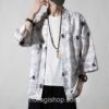 White Cranes Pattern Traditional Streetwear Noragi 2 White Cranes Pattern Traditional Streetwear Noragi 2