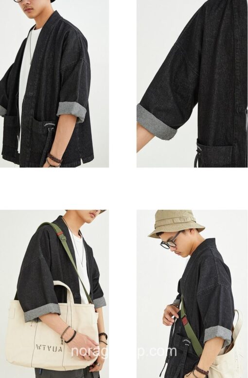 Black Denim Streetwear Noragi 8