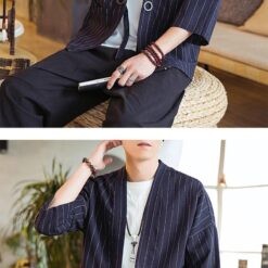 Dark Blue Striped Noragi 3