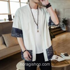 Beige Traditional Pattern Streetwear Noragi 3