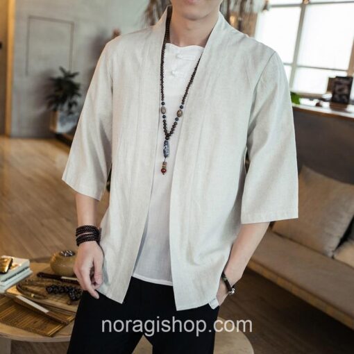Beige Traditional Streetwear Noragi