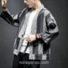 Dark Color Striped Streetwear Noragi 2