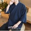 Navy Blue Vintage Haori Style Noragi 5 Navy Blue Vintage Haori Style Noragi 5