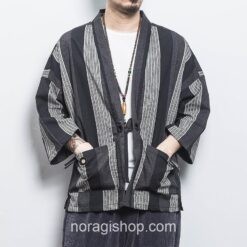 Black Stripe Streetwear Cardigan Style Noragi 6 Black Stripe Streetwear Cardigan Style Noragi 6