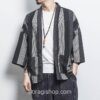 Black Stripe Streetwear Cardigan Style Noragi 1 Black Stripe Streetwear Cardigan Style Noragi 1