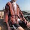 Traditional Japanese Robes Striped Noragi 8 Traditional Japanese Robes Striped Noragi 8