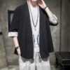 Black Streetwear Yukata Casual Noragi 1 Black Streetwear Yukata Casual Noragi 1