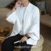White Japanese Cardigan Yukata Style Noragi 2 White Japanese Cardigan Yukata Style Noragi 2