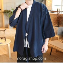 Navy Blue Vintage Haori Style Noragi 4