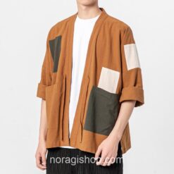 Yellow Patchwork Cardigan Streetwear Noragi 1 Yellow Patchwork Cardigan Streetwear Noragi 1