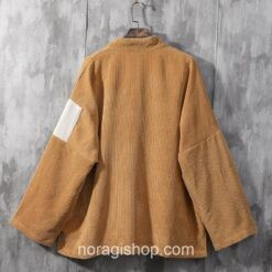 Yellow Corduroy Patchwork Cardigan Streetwear Noragi 2
