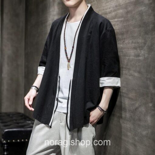 Black Streetwear Yukata Casual Noragi 2 Black Streetwear Yukata Casual Noragi 2
