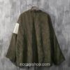 Army Green Corduroy Patchwork Cardigan Streetwear Noragi 2 Army Green Corduroy Patchwork Cardigan Streetwear Noragi 2