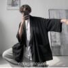 Black Morden Casual Cotton Japanese Yukata Noragi 8 Black Morden Casual Cotton Japanese Yukata Noragi 8