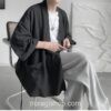 Black Morden Casual Cotton Japanese Yukata Noragi 10 Black Morden Casual Cotton Japanese Yukata Noragi 10