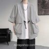 Gray Streetwear Samurai Seven Sleeve Loose Noragi 2 Gray Streetwear Samurai Seven Sleeve Loose Noragi 2