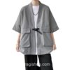 Gray Streetwear Samurai Seven Sleeve Loose Noragi 3