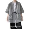 Gray Streetwear Samurai Seven Sleeve Loose Noragi 3 Gray Streetwear Samurai Seven Sleeve Loose Noragi 3