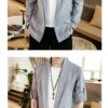 Gray Japan Cardigan Robe Linen Noragi 6 Gray Japan Cardigan Robe Linen Noragi 6