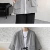 Gray Streetwear Samurai Seven Sleeve Loose Noragi 8