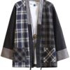 Kimono Plaid Linen Cardigan Noragi 7 Kimono Plaid Linen Cardigan Noragi 7