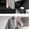 Gray Streetwear Samurai Seven Sleeve Loose Noragi 7 Gray Streetwear Samurai Seven Sleeve Loose Noragi 7