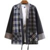 Kimono Plaid Linen Cardigan Noragi 1 Kimono Plaid Linen Cardigan Noragi 1