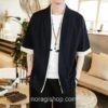 Black Kimono Cardigan Linen Style Noragi 2 Black Kimono Cardigan Linen Style Noragi 2