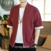 Red Traditional Japanese Style Cool Cardigan Noragi 1