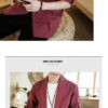 Red Japan Cardigan Robe Linen Noragi 4 Red Japan Cardigan Robe Linen Noragi 4