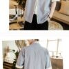 Gray Kimono Cardigan Linen Style Noragi 7 Gray Kimono Cardigan Linen Style Noragi 7